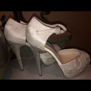 Betsey Johnson Wedding White Lace Heels